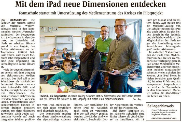 iPad-Klasse: auch für den neuen Jahrgang 5 ab Sommer 2017