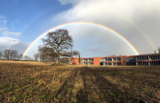 Regenbögen über der Teamschule